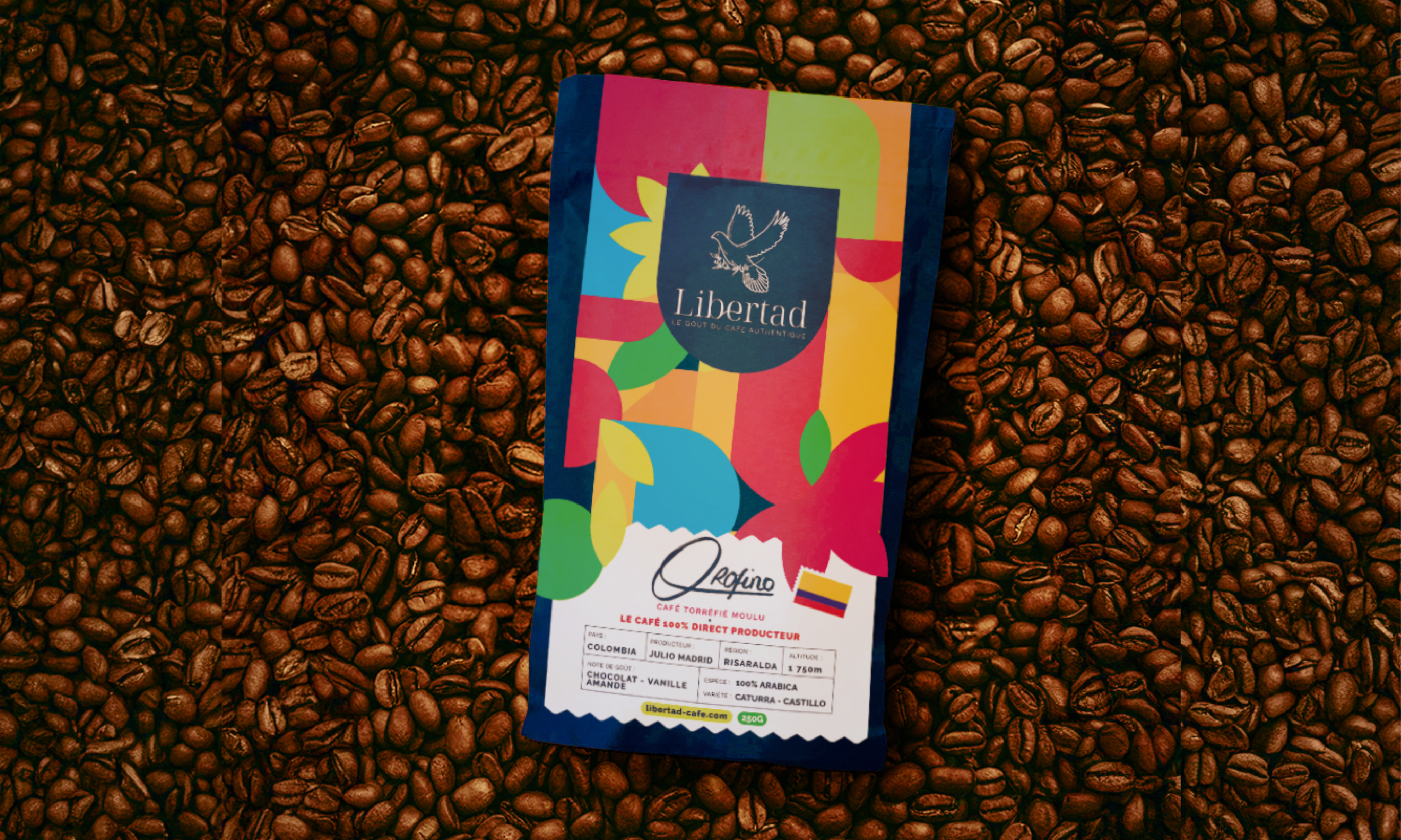 Libertad • Le goût du café authentique - Léa DE LA CALLE - Graphiste Freelance à Tarbes - Hautes-Pyrénées (65)
